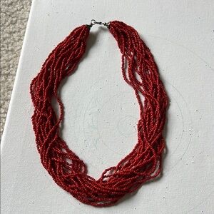 Elegant Red Beaded Necklace